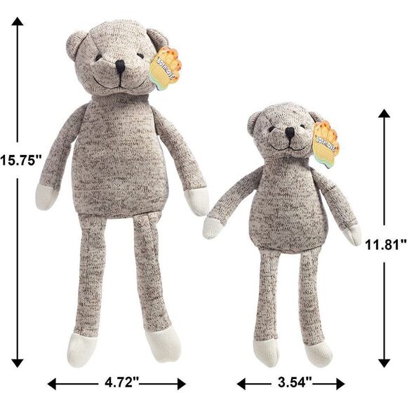 15” And 12” Stuffed Animal Bears for Babies, Kids, Grey Bear 2pcs - Picture 2 of 6
